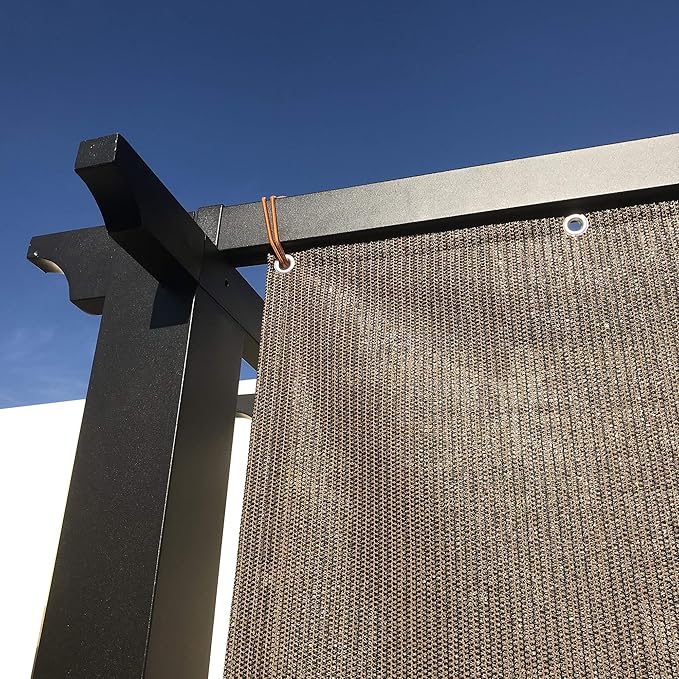 Alion Home Sun Shade Privacy Panel with Grommets and Hems on 4 Sides for Patio, Awning, Window, Pergola or Gazebo - Mocha Brown (8' W x 7' H)