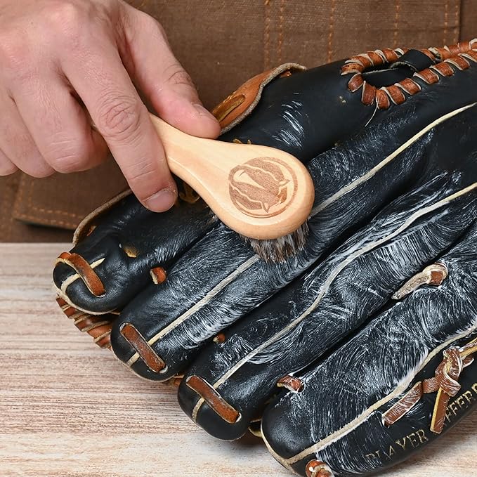 Rhino Wax - Baseball Gloves Complete Cleaning Kit - Glove Scrub for Deep Dirt Removal + Base Ball Mitt Cleaner for Gentle Routine Maintenance - Includes 2 Brushes + Microfiber Cloths - Made in the USA