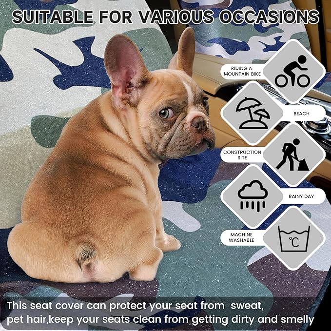 Car Seat Covers 1 Pack Waterproof Towel Car Seat Cover Universal Fit for Most Trucks SUV Fitness Athletes Pets Gym and Water Sport，Camouflage