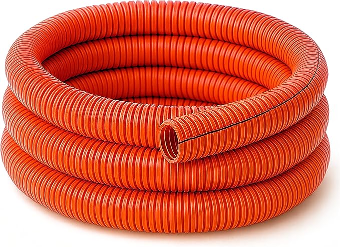 Electriduct Split Wire Loom Tubing Polyethylene Corrugated Flexible Conduit - 2" Nominal Size - 100 Feet - Orange