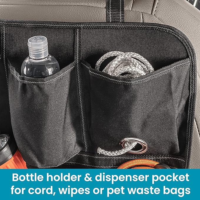 High Road BackPockets Seat Back Organizer - Back of Seat Organizer and Seat Protector with Storage Pockets and Bag Dispensers for Car, SUV, Truck or Van