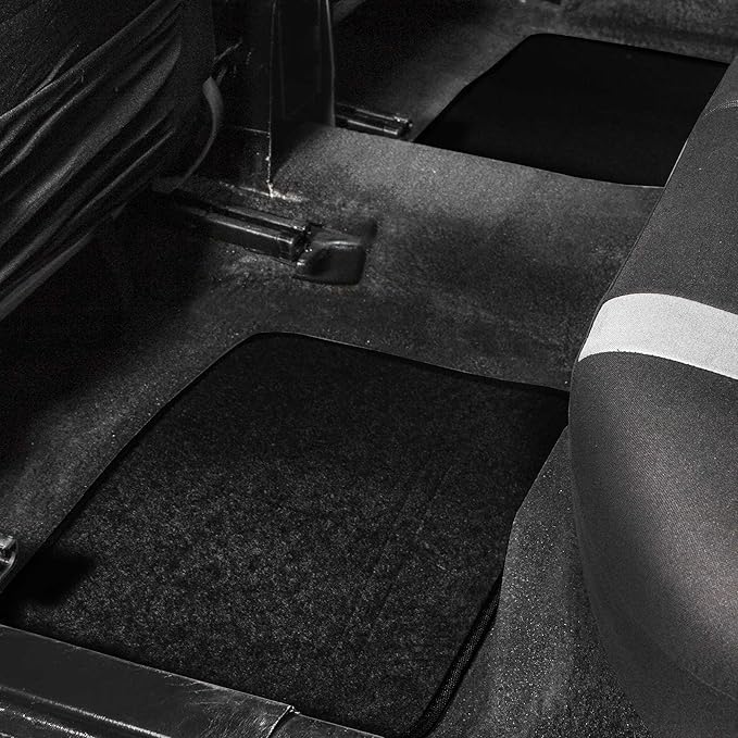 FH Group Car Floor Mats - Carpet Floor Mats for Cars, Universal Fit Automotive Floor Mats, All Purpose Car Floor Mats, Carpet Protector Mat for Most Sedan, SUV, Truck Floor Mats Black