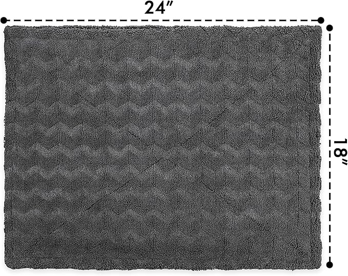 Greenfound Microfiber Towel for Cars, 1000GSM Car Drying Towel, Double Twist Pile & Edgeless Design, No Streaks, Scratches, or Water Spots, Soft and Absorbent, 18"×24", Wave Grey