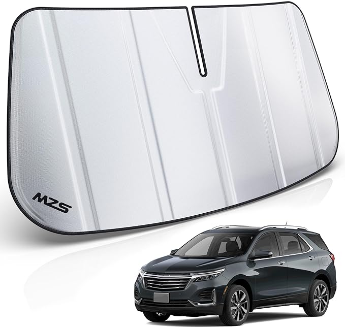 MZS Windshield Sun Shade Compatible with Equinox 2018-2026, Foldable SUV Front Window Sunshade with Storage Pouch, Sun Visor Shield Accessories for Interior Protector