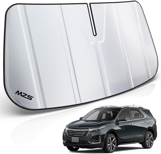 MZS Windshield Sun Shade Compatible with Equinox 2018-2026, Foldable SUV Front Window Sunshade with Storage Pouch, Sun Visor Shield Accessories for Interior Protector