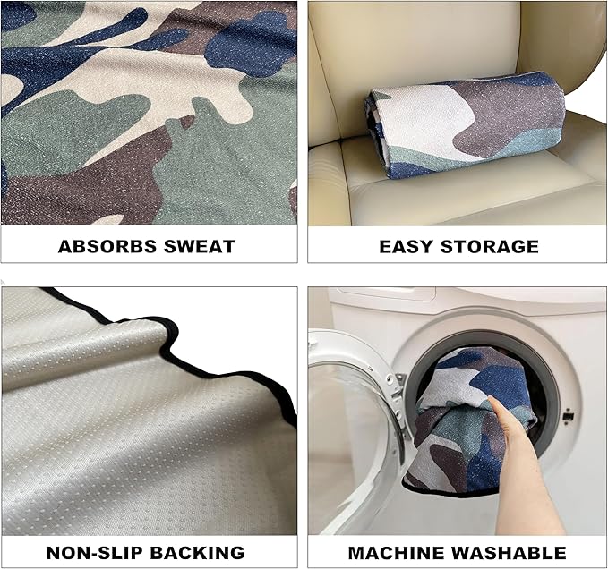 Car Seat Covers 1 Pack Waterproof Towel Car Seat Cover Universal Fit for Most Trucks SUV Fitness Athletes Pets Gym and Water Sport，Camouflage
