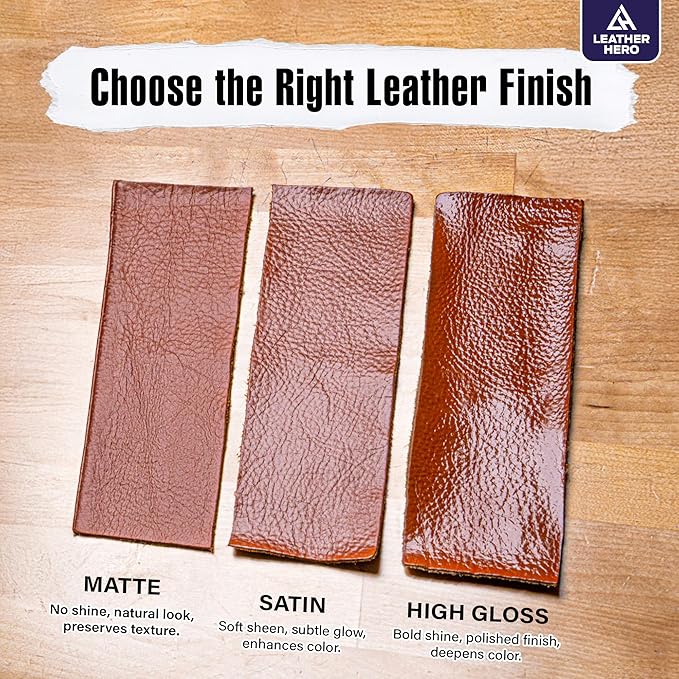 Leather Hero Top Coat – Leather Sealant & Protective Finish for Dye, Paint, Car Seats, Shoes & More – Scratch-Resistant Color Restorer with Applicator – 4oz (Matte Finish)