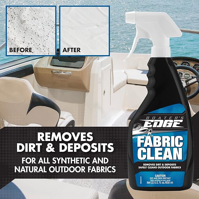 BOATER'S EDGE Fabric Clean - Marine Grade Fabric & Canvas Cleaner + Stain Remover - 32 OZ (BE2222)