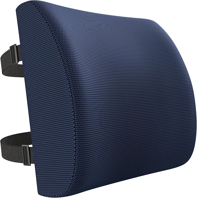 FORTEM Lumbar Support Pillow for Office Chair, Lumbar Support Pillow for Car, Back Rest for Gaming, Memory Foam Pillow, Desk Chair Cushion, Breathable & Washable Cover, Adjustable Straps