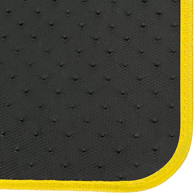 Universal Car Floor Mats Rubber Edge Yellow Non-Slip Washable Mats Front 45 x 65 cm Rear 44 x 33 cm