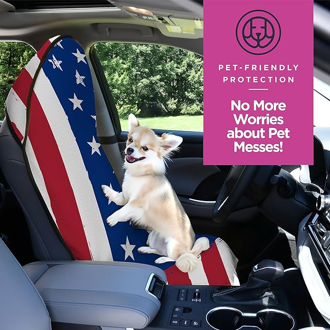 lebogner Waterproof Seat Cover, Sweating Towel for Post Gym Workout, Running, Swimming, and Beach, Universal Fit Anti-Slip Seat Protector for Cars, and Trucks, Machine Washable, American Flag Design