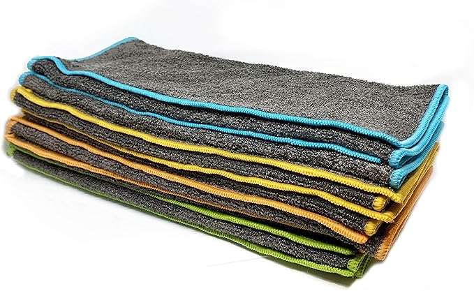 Platinum Series Microfiber Cleaning Cloth, Large Extra-Absorbent Lint-Free Streak-Free Scratch-Free Automotive Microfiber Towel for Car Washing, Windshield, Interior, Exterior, Electronics, Pack of 10