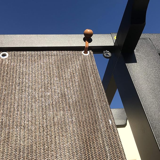 Alion Home Sun Shade Privacy Panel with Grommets and Hems on 4 Sides for Patio, Awning, Window, Pergola or Gazebo - Mocha Brown (10' X 18')