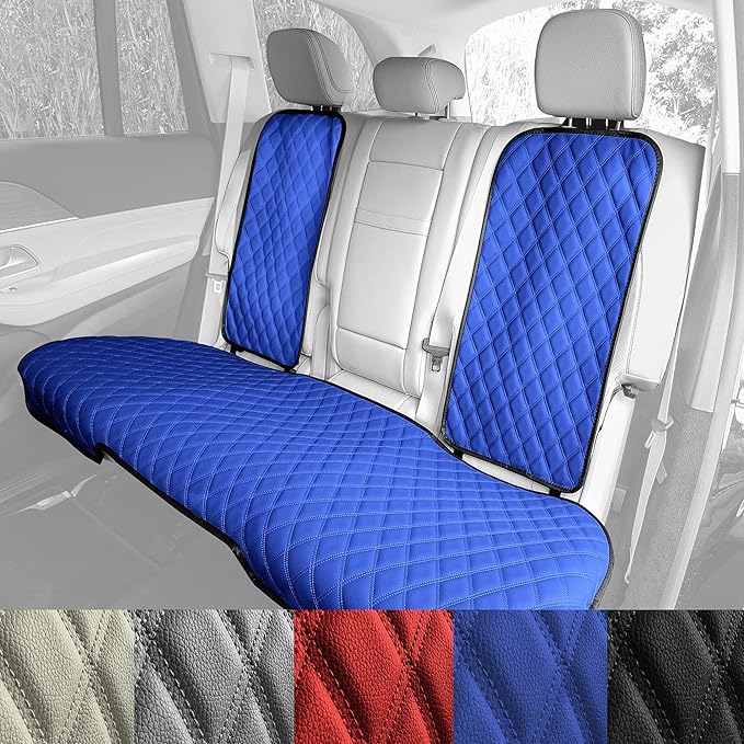 FH Group Car Seat Cushion Rear Set Faux Leather Automotive Seat Cushions - Universal Fit, Rear Car Seat Cushion, Car Seat Cushions With Non-slip Silicone Backing for SUV, Sedan, Van Red
