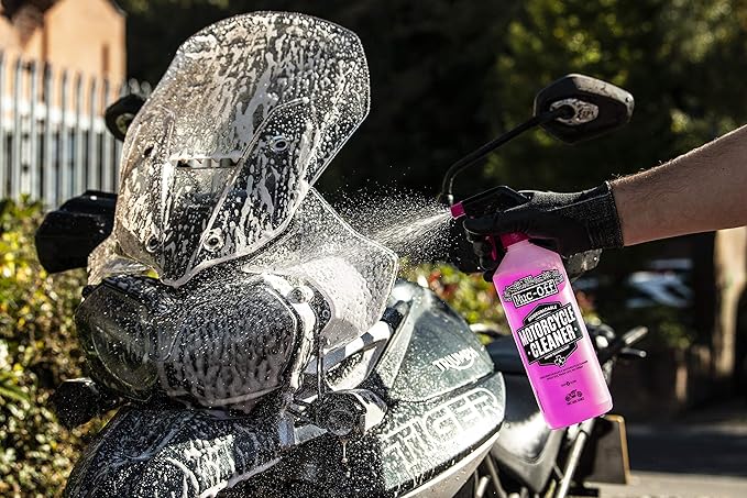 Muc Off Motorcycle Wash, Protect and Lube Kit - Motorcycle Cleaning Kit, Motorcycle Detailing Kit - Includes Motorcycle Cleaner and Chain Lube