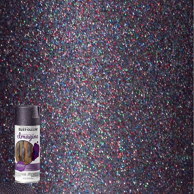 Rust-Oleum 342607-6PK Specialty Glitter Spray Paint, 10.25 oz, Purple Multi-Color, 6 Pack