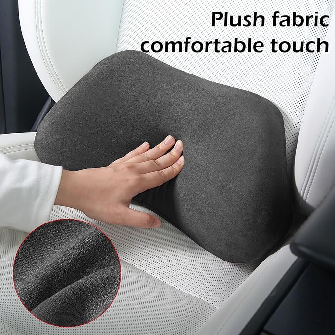 Lumbar Support Pillow for Car, Ergonomic Memory Foam Back Cushion for Driving, Seat Office Chair, Gaming Chair, Lower Back Support for Back Pain Relief, Black, 2 Pack