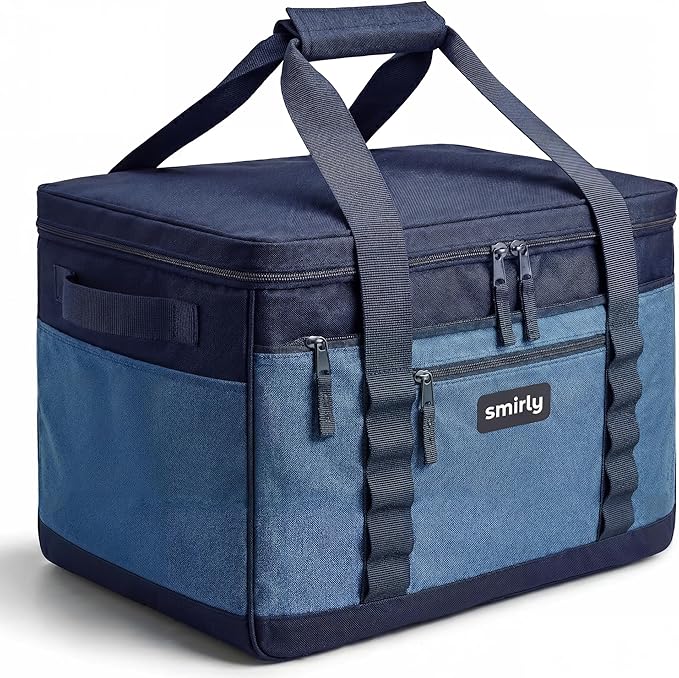 SMIRLY Cooler Bags Insulated – Collapsible Cooler, Portable Leakproof and Soft Sided - Large Foldable Ice Chest for Camping, Beach, Travel, Picnic, Car, Grocery
