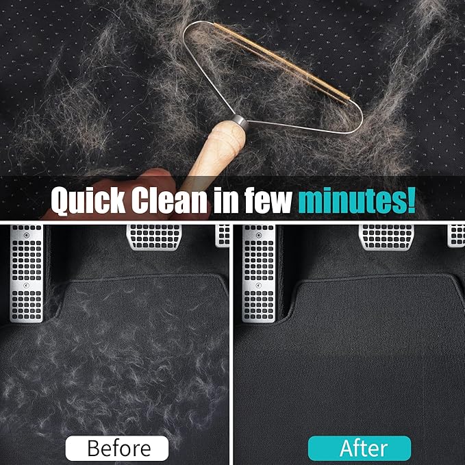 Pet Hair Removal Tool 2 Pack Dog Cat Pet Hair Remover for Furniture Portable Pet Hair Fur Removal Tools Carpet Rakes Scraper for Furniture Car Mat Pet Tower Rugs