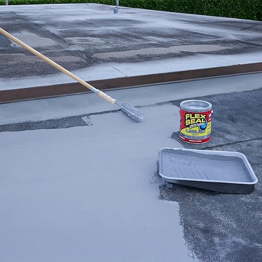 Flex Seal Liquid, Rubber Coating Sealant, Waterproof, Flexible, Breathable, and UV Resistant, Roof Repair, Basements, RV, Campers, Trailers, Marine, EPDM, Masonry, Gray, 1 Gallon