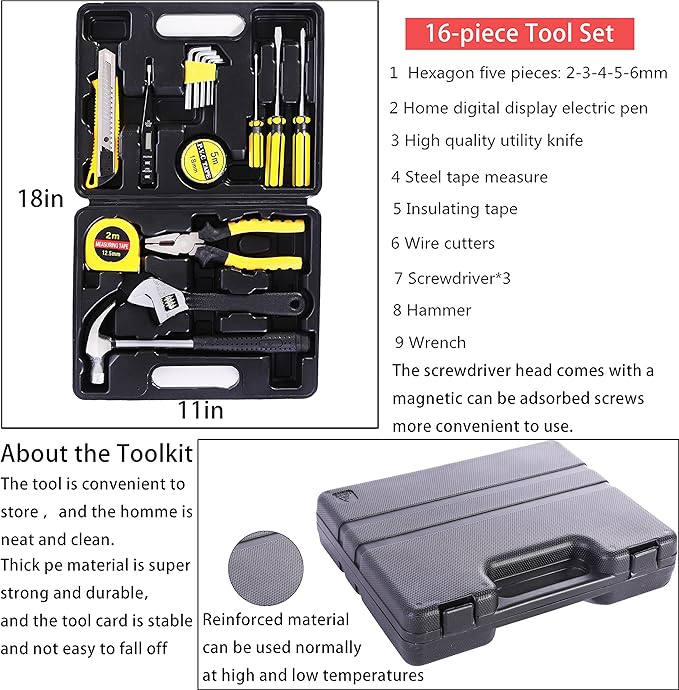 Car Emergency Kit,Emergency Roadside Kit for Car,Car Accessories for Women or Men,Car Safety Kit with Jumper Cables 11.8 FT,Tow Strap,Folding Survival Shovel,Roadside Emergency Kit