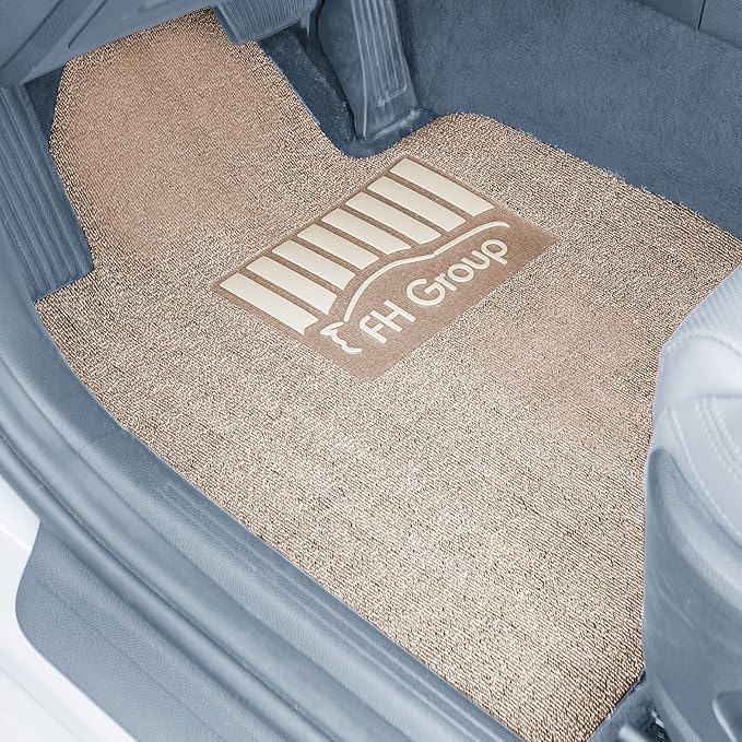 FH Group Car Floor Mats - DIY Ultra Waterproof Trimmable Non-Slip Vinyl Floor Mats, Solid Beige