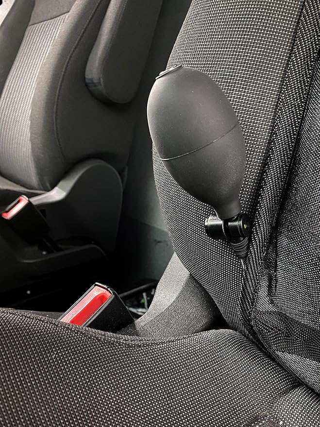 4-Way Adjustable Lumbar Support Pillow for Car, Mid/Lower Back Support Cushion for Car Seat, Back Pain Relief Lumbar Pillow, Black