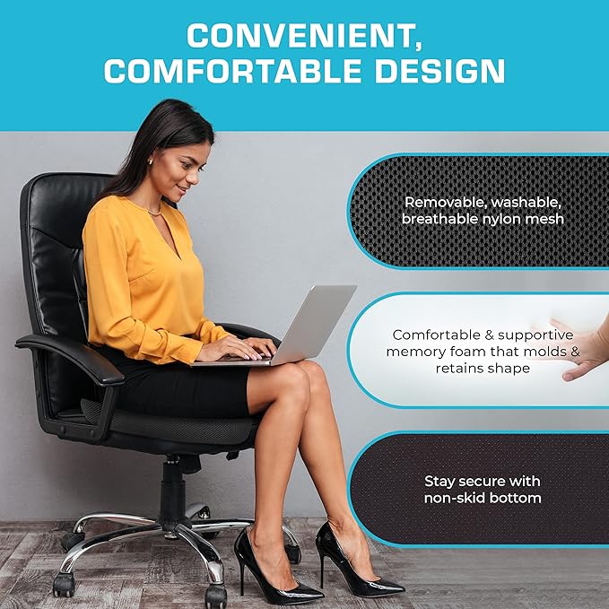 Xtreme Comforts Seat Cushion, Tailbone Relaxer - Coccyx Cushion for Tailbone Pain Desk, Wheelchair & Car Use - Back Support Pillow for Chair