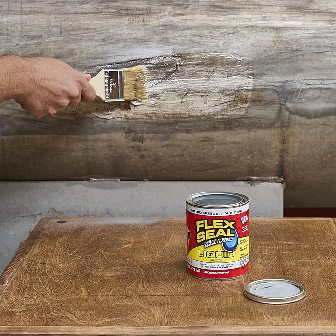 Flex Seal Liquid, Rubber Coating Sealant, Waterproof, Flexible, Breathable, and UV Resistant, Roof Repair, Basements, RV, Campers, Trailers, Marine, EPDM, Masonry, Clear, 16 oz
