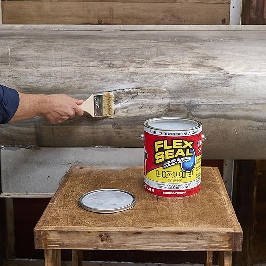 Flex Seal Liquid, Rubber Coating Sealant, Waterproof, Flexible, Breathable, and UV Resistant, Roof Repair, Basements, RV, Campers, Trailers, Marine, EPDM, Masonry, Clear, 1 Gallon
