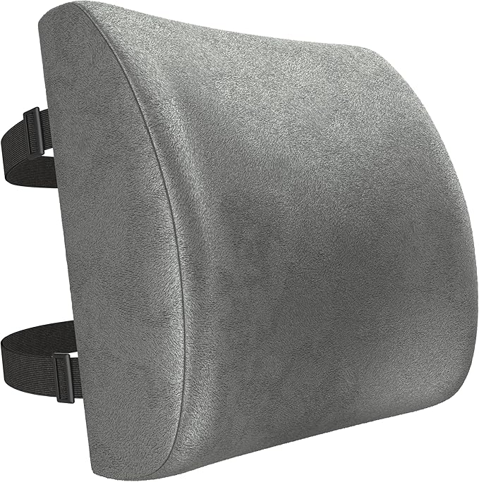 FORTEM Lumbar Support Pillow for Office Chair, Lumbar Support Pillow for Car, Back Rest for Gaming, Memory Foam Pillow, Desk Chair Cushion, Breathable & Washable Cover, Adjustable Straps