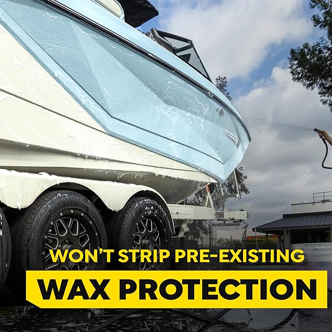 Meguiar's M43 Marine/RV Boat Wash, pH-Balanced Boat/RV Wash for Protecting Fiberglass and Gel Coat, Streak-Free Shine that Keeps Surfaces Clean and Protected, 64 Oz