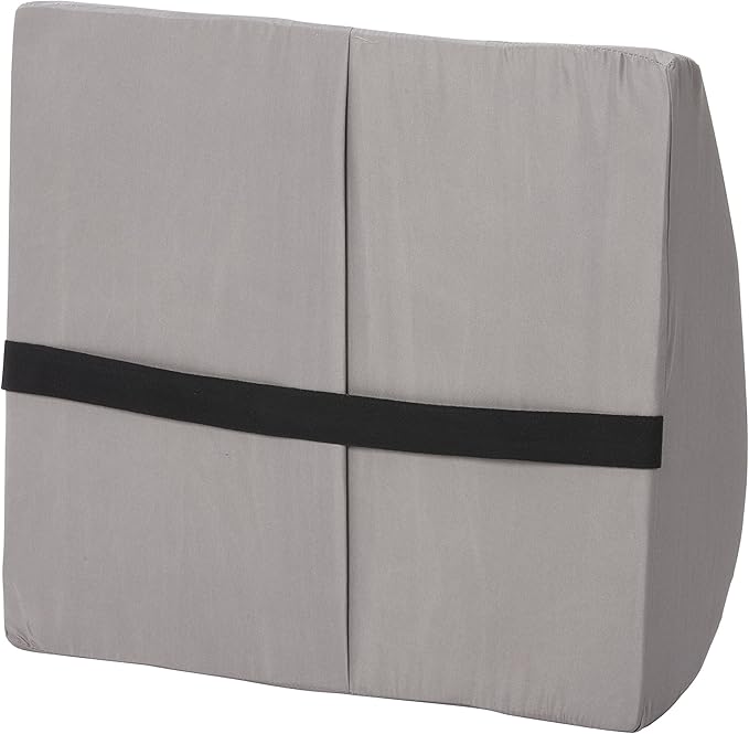 DMI Lumbar Support Pillow for Chair to Assist with Back Support with Removable Washable Cover to Ease Lower Back Pain and Discomfort While Improving Posture, 14 x 13 x 5, Contoured Foam, Premium,Gray
