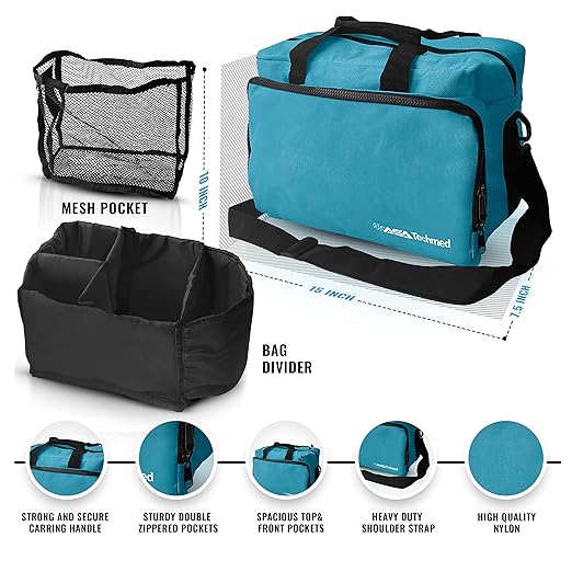ASA Techmed Nurse Starter Kit - Stethoscope, Blood Pressure Monitor, Tuning Forks, and More - 18 Pieces Total (Teal)