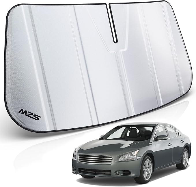 MZS Windshield Sun Shade Compatible with Maxima 2009-2014, Foldable Truck Sun Shade Shield with Storage Pouch, Front Window Visor Sunshade Accessories for Interior Protector
