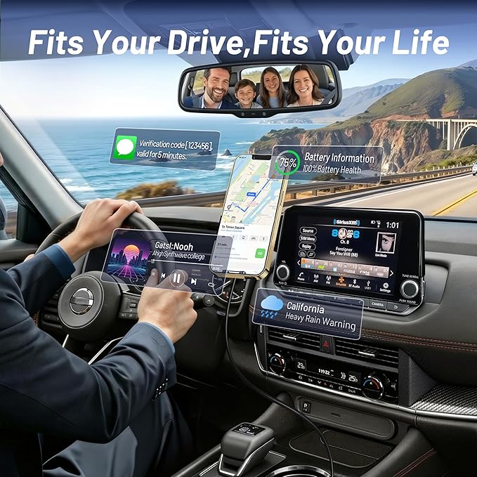 Phone Mount for Nissan Rogue (2021-2024 2025, 8" Screen) / Altima (2019-25) / Sentra (2020-25), 15W Wireless Charger, Magnetic Phone Holder, 360°Magsafe Car Mount, 2022 2023 Nissan Rogue Accessories