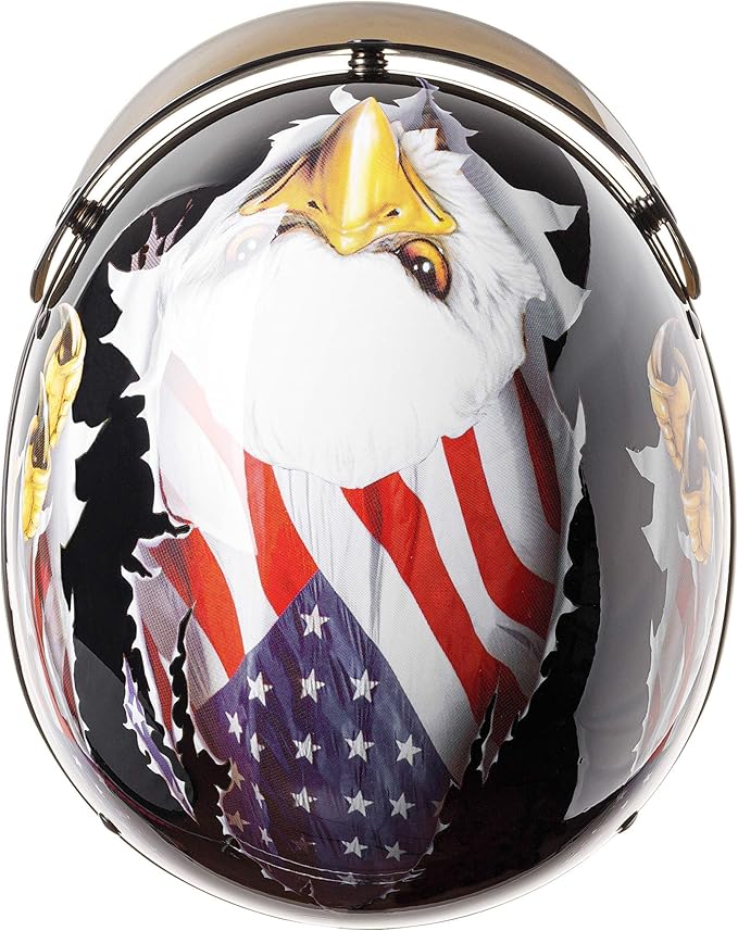 Cartman Cruiser Scooter Motorcycle Half Face Helmet, Patriotic Eagle USA Graphics, DOT Approved for Bike Scooter ATV UTV Chopper, Small