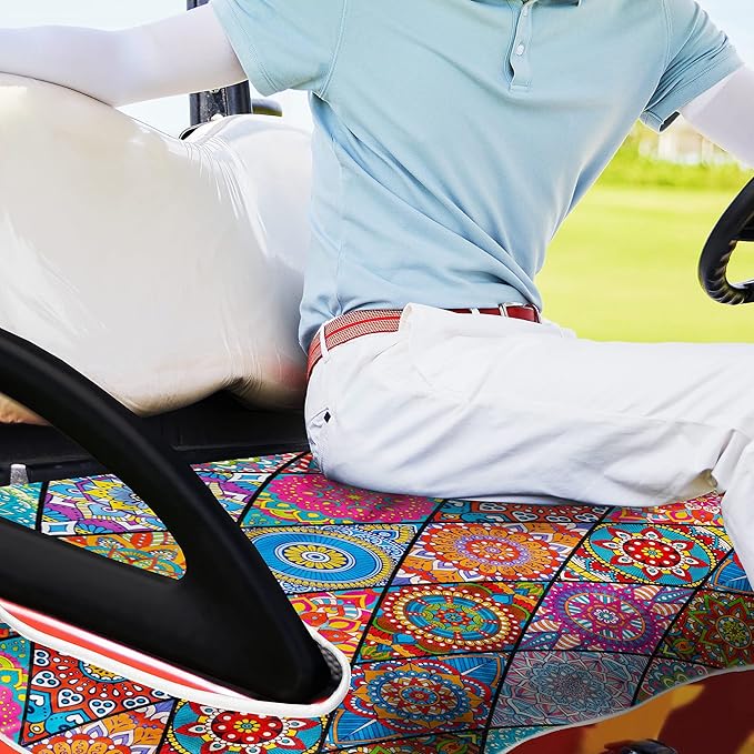 ENYORSE Golf Cart Seat Covers - Ethnic Style Golf Cart Towel Blanket for 2/4 Seater, Soft & Breathable Microfiber, Keeps Seats Cool & Comfortable, 51”x31”, Fits EZGO/Yamaha/Club Car