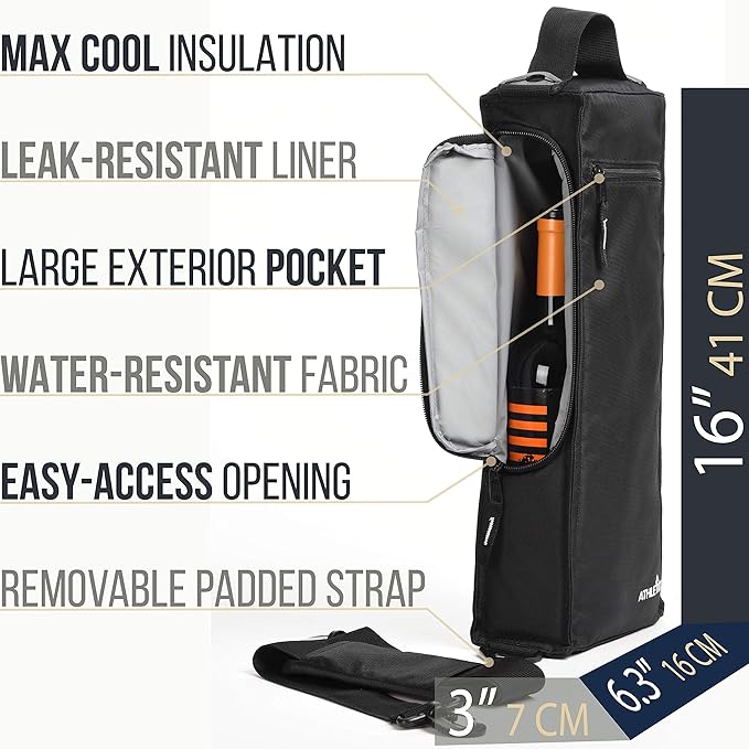 Athletico Golf Cooler Bag - Soft Sided Insulated Cooler Holds a 6 Pack of Cans or Two Wine Bottles