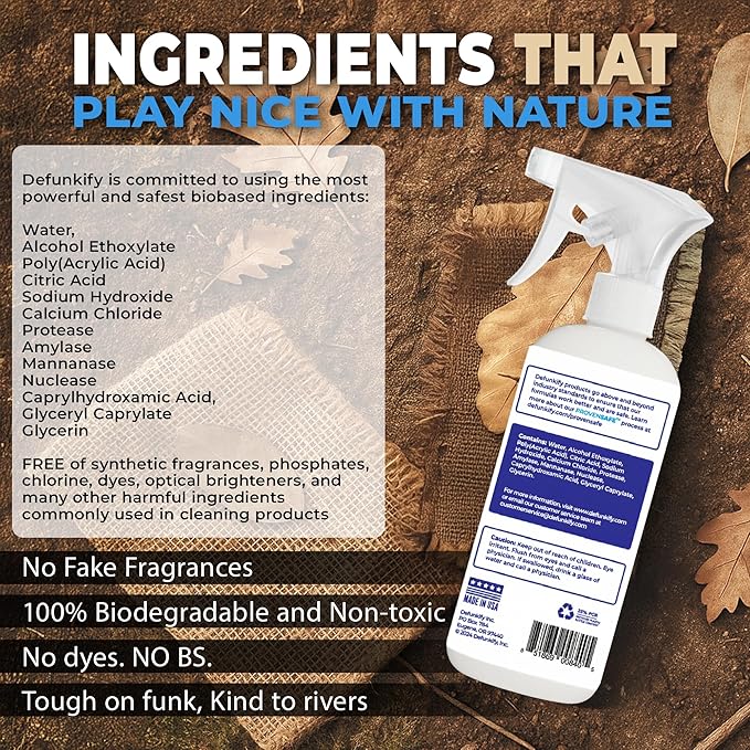Laundry Stain Remover Spray, 32oz. Enzyme 'Free & Clear' Stain Treater Spray & Spot Remover Prewash Detergent for Clothes, Carpet & Gear. ProvenSafe™ Cleaning Supply for Pets, Kids & Sensitive Skin