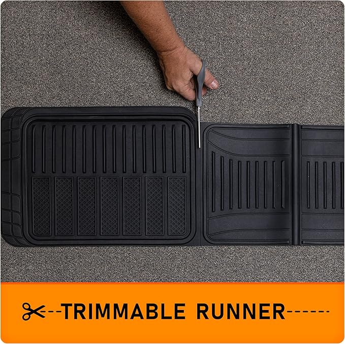 Armor All 5-Piece Weather Defender Floor Mats, Trim-to-Fit for Cars, Trucks, SUVs — Black