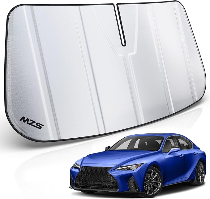 MZS Windshield Sun Shade Compatible with IS300 IS350 IS500 2021-2026, Foldable Car Front Window Sunshade with Storage Pouch, Sun Visor Shield for Interior Protector