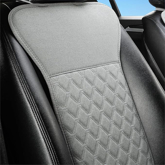 West Llama Linen Car Seat Covers-Breathable & Soft-Front Car Seat Protector Universal Fit 90% Cars,SUVs,Trucks,Diamond Pattern-1Pair,Gray