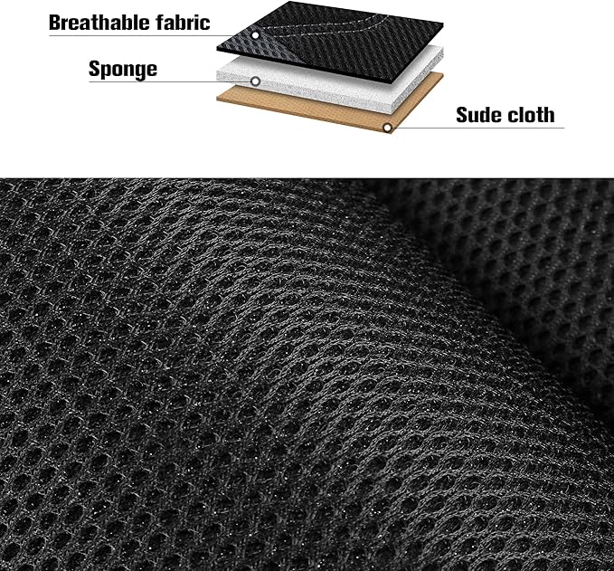 CAROMOP 3D Air Mesh Car Seat Covers 2 Front Seats,Breathable and Durable Seat Covers for Cars,Universal Fit for SUV,Vans,sedans, Trucks, Automotive Interior Covers(Black/Grey)