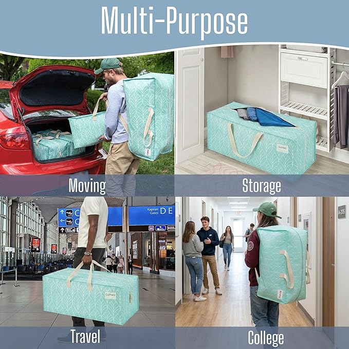 VENO 2 Pack Heavy Duty Moving Bags with Backpack Straps, Zippers & Handles, Extra Large Packing Bags for College Dorm Essentials, Moving Supplies Alternative to Cardboard Moving Boxes