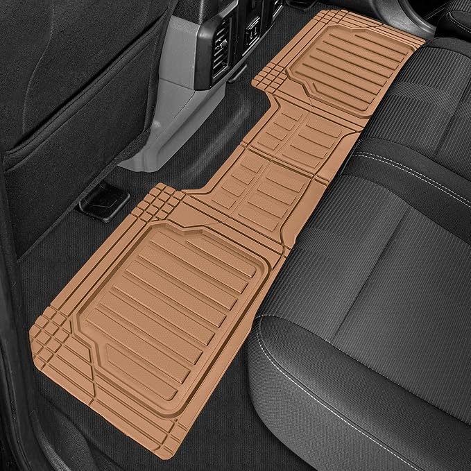 Cat® ToughLiner™ Beige Car Floor Mats - Heavy Duty Trim to Fit Floor Mats for Trucks - All-Weather Truck Accessories & Odorless Rubber Automotive Floor Mats - Car Mats & SUV Floor Liners for Car