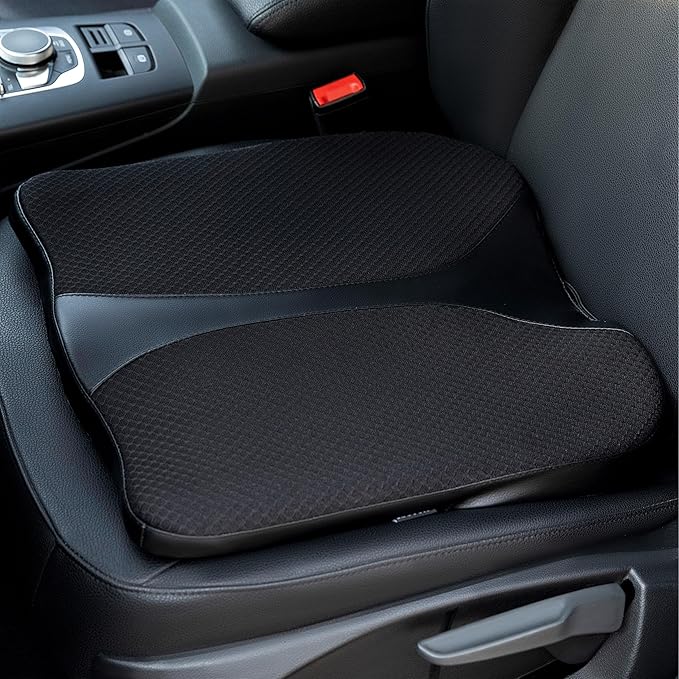 Car Seat Cushion for Driving – Memory Foam Adults Booster seat for short drivers, Tailbone / Lower Back Pain Relief, Improve Driving Vision – Non-Slip, Comfortable, Breathable , for Car, Office, Home.