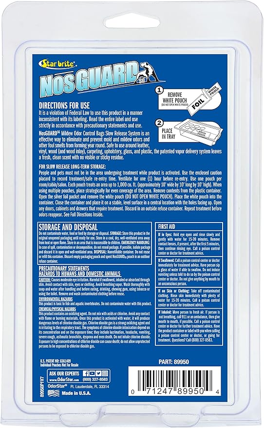 Star Brite NOS-Guard Mildew Odor Control Bags - Slow Release System - Twin Pack
