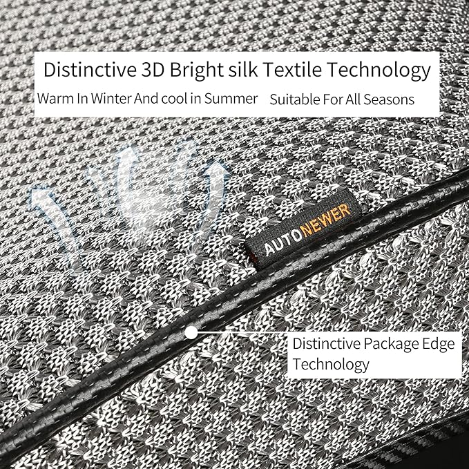 Auto Newer Luxury Breathable Rear Bench Car Seat Cover Fit Four Seasons, Back Seat Protector，Universal Rear of Car Seat Cushions,Universal Fit for 95% Cars,SUV,Pickup,Van（Rear Seat,Grey