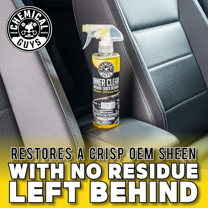 Chemical Guys InnerClean Interior Quick Detailer Cleaner and Protectant for Dashboards Door Panels Seats Trim and Surfaces Non Greasy Interior Car Cleaning Spray and Interior Detailer Spray 16 oz
